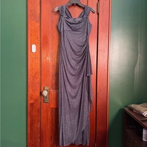 Alex Evenings Sparkling Gray Maxi Dress